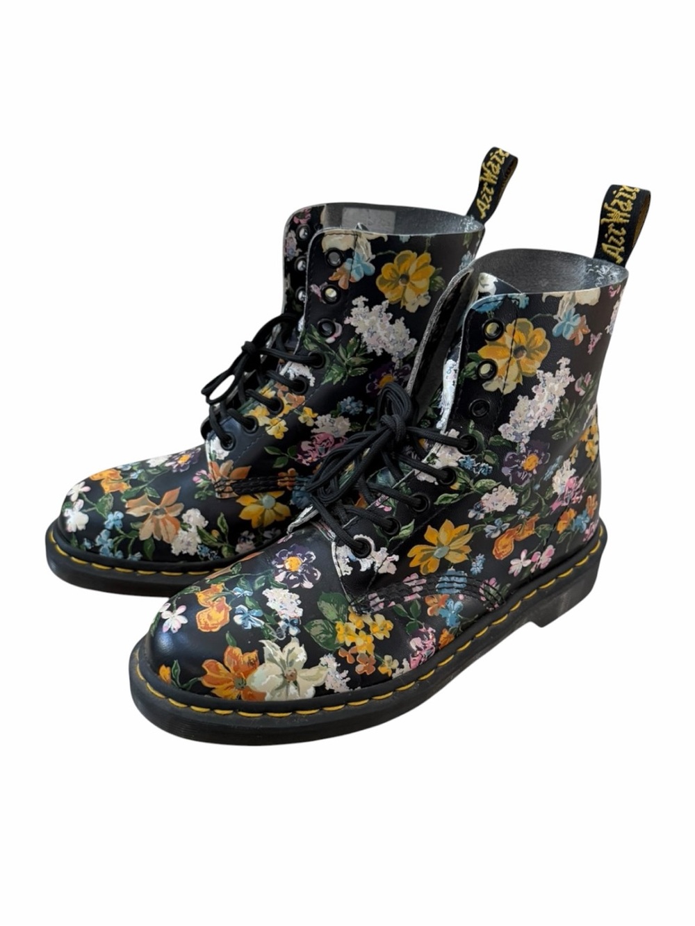 Dr. Martens 1460 Pascal Floral 8-Eye Leather Boots Size 8 - Picture 6 of 10
